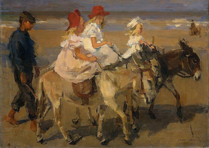 Isaac Israels Donkey Riding on the Beach oil painting image